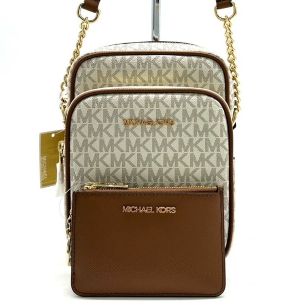 Michael Kors JST Medium Logo Crossbody & Matching Coinpouch Card Case Wallet